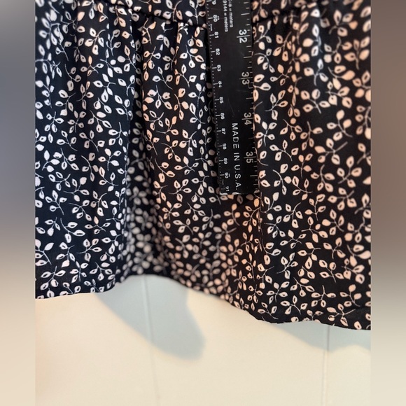 DRAPER JAMES RSVP $78 Button Front Knot Waist Dress Black Floral Size L - Picture 13 of 14